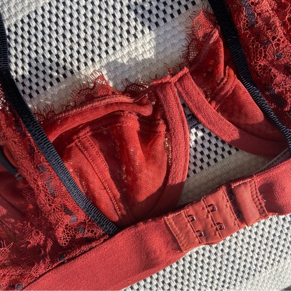 Free People Hour of Dawn Underwire Bralette in Cinnamon Red & Black - Picture 7 of 8